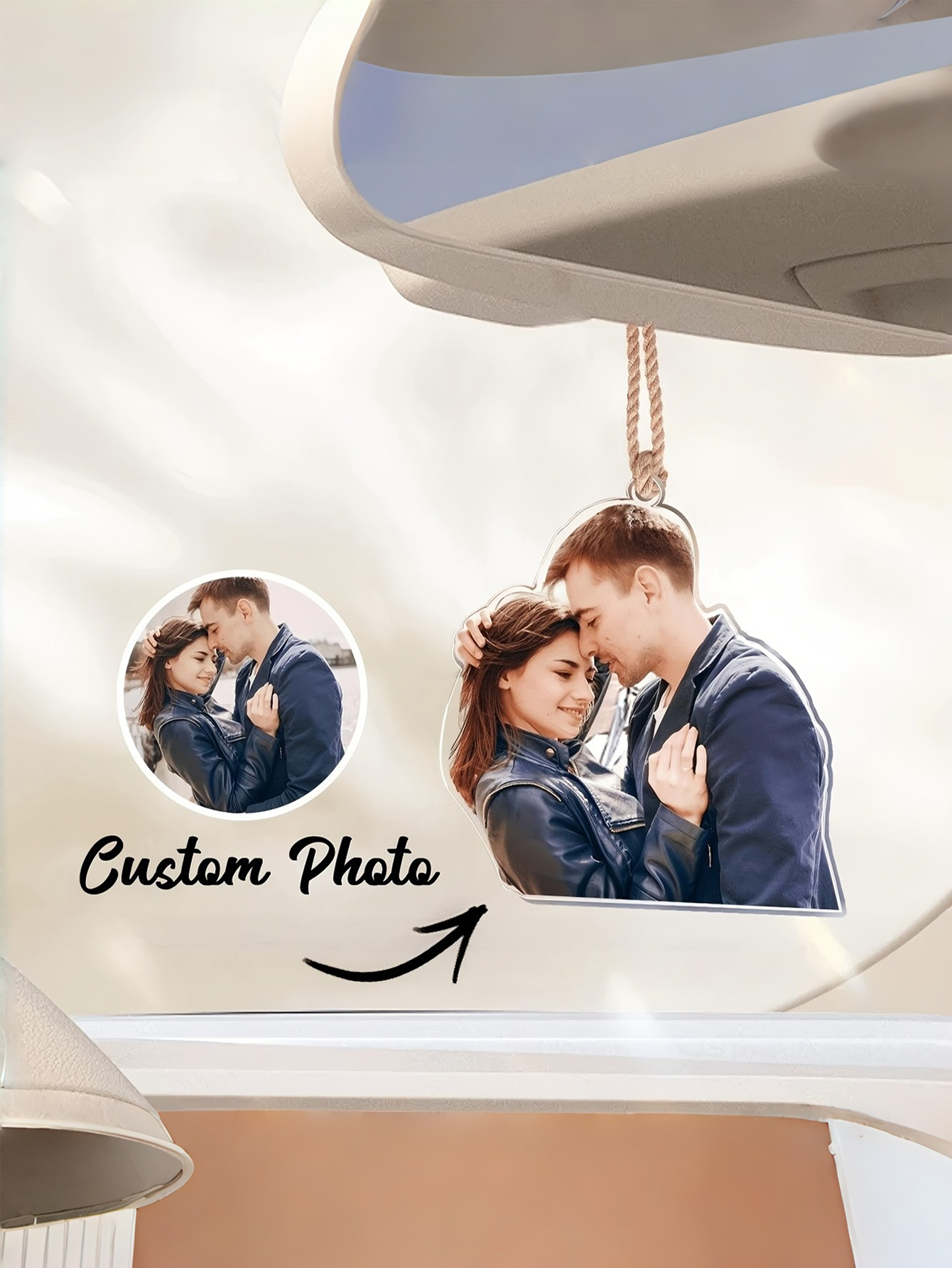 Acrylic 2D Custom Photo Car Hanging Ornament